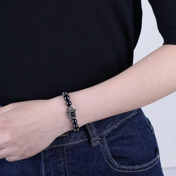 Hamsa Hand Protection Stone Bracelet 3/$25 - Picture 4 of 8